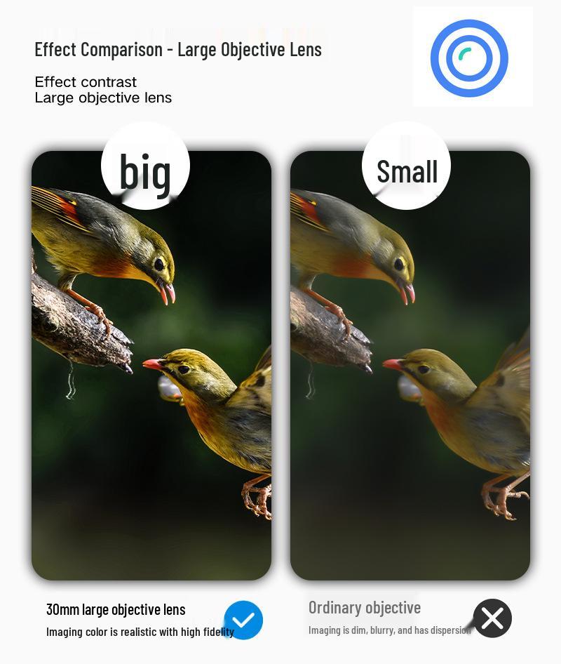 62 Type 8x30 Portable Monocular with High Magnification HD and Non-Infrared Color Imaging for Low-Light Night Vision