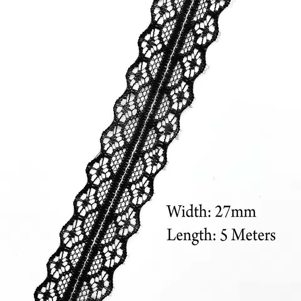 5 метров Белая и черная кружевная лента Ассорти цветочных отделок для подарочной упаковки Рождественский свадебный декор DIY поделки Швейные аксессуары