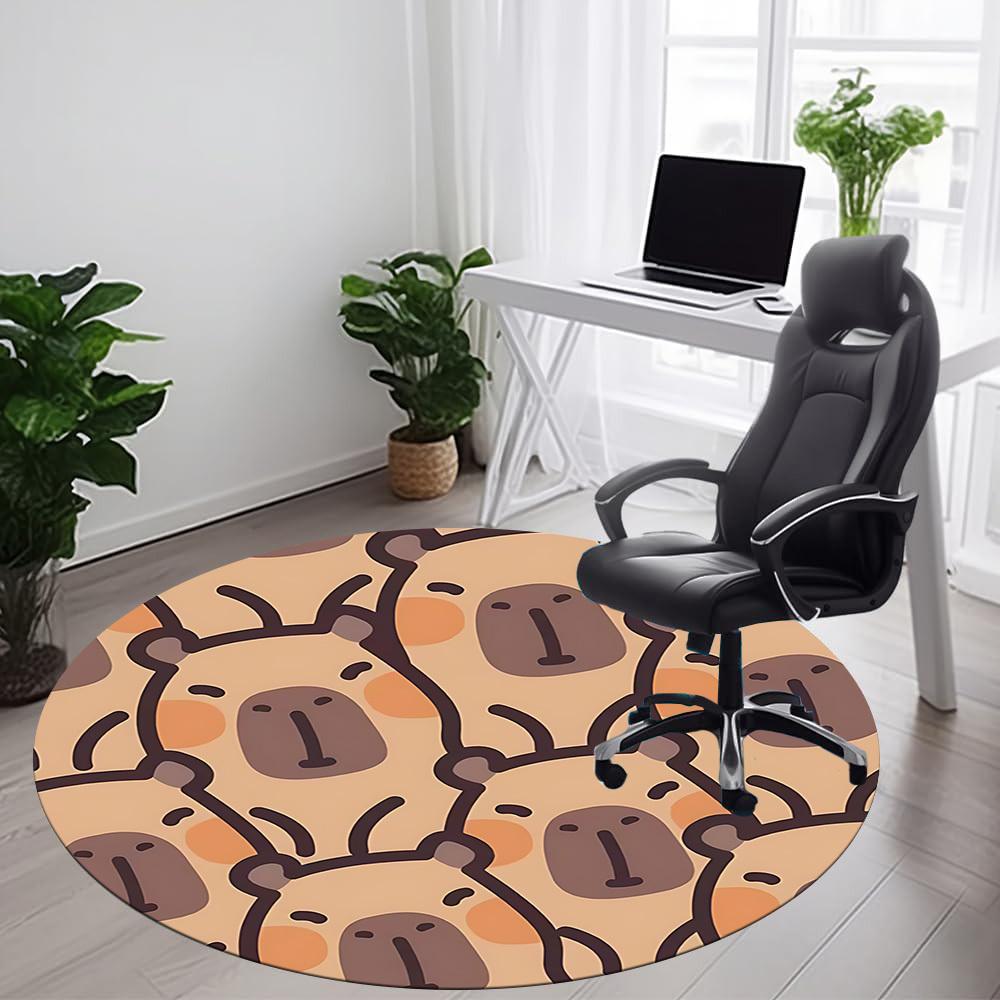 1PC Koala Pattern Office Round Area Rug, Mat Suitable ForOffice, Under Office Chairs Bedroom Living Room Home Decor, Room Deco