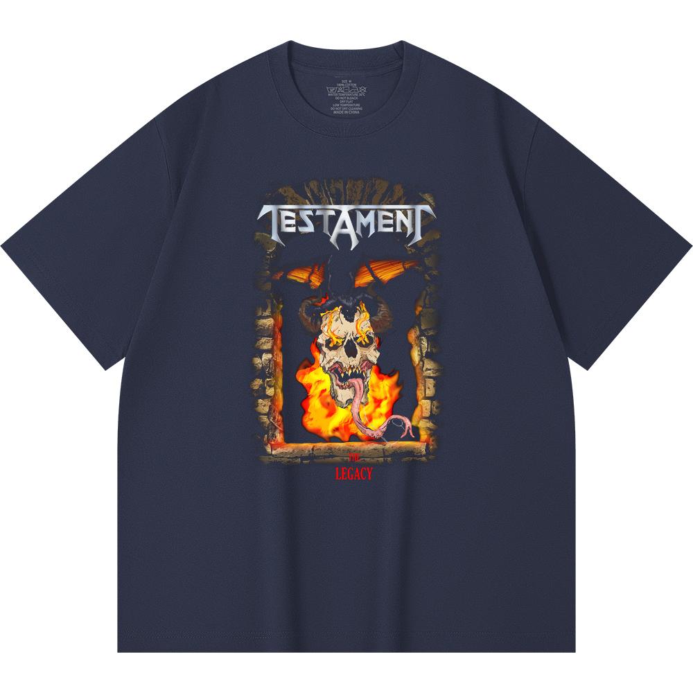 Хлопковая футболка плотностью 230 г/м² 100% Хлопок Heavy Metal Футболка с принтом рок-группы Популярная музыка Унисекс Тяжелая хлопковая футболка
