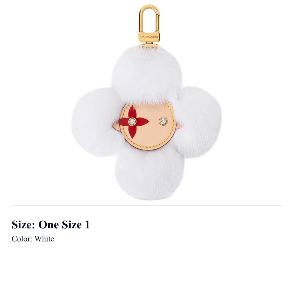 LOUIS VUITTON Vivienne Mink Fur & Metal Keychain Bag Accessory Women's White M03638