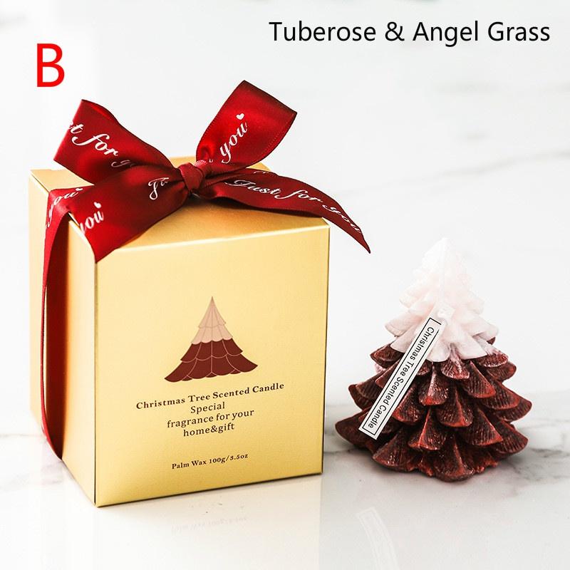 Festival Handmade Christmas Tree Scented Candle Ice Flower Candle Craft Candle Atmosphere Layout