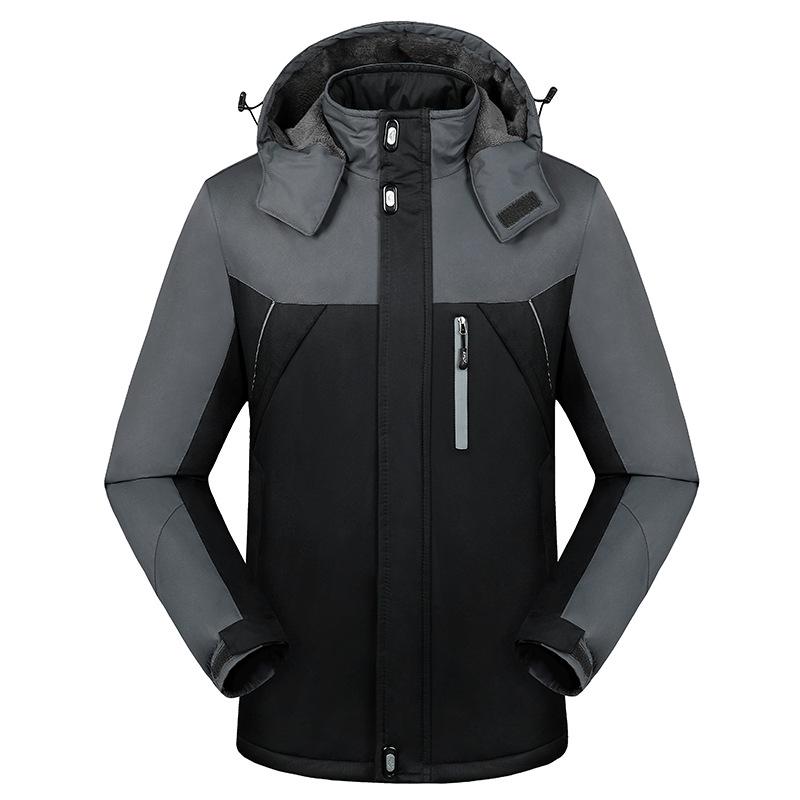Men's Autumn and Winter New Thickened Three-in-one Jacket Windproof and Water-proof Color Matching Jacket Men
