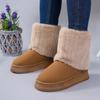 Модные женские зимние сапоги, новые зимние теплые утолщенные круглые носки и женские сапоги для улицы, нескользящие плюшевые хлопковые туфли