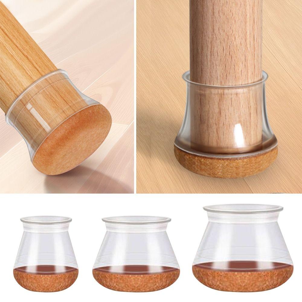 Новые силиконовые чехлы на ножки стульев, прозрачные нескользящие чехлы на ножки мебели, снижающие уровень шума, чехлы для ног диванов и столов, защитный силиконовый чехол для пола