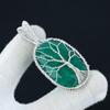 Emerald Pendant Gemstone, Handmade 925 Sterling Silver Pendant, Silver Wire Wrapped Jewelry, Wire Wrapped Pendant Tree Of Life Jewelry