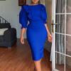 D097 Women's Plus Size Slimming Office Dress - African European Style
