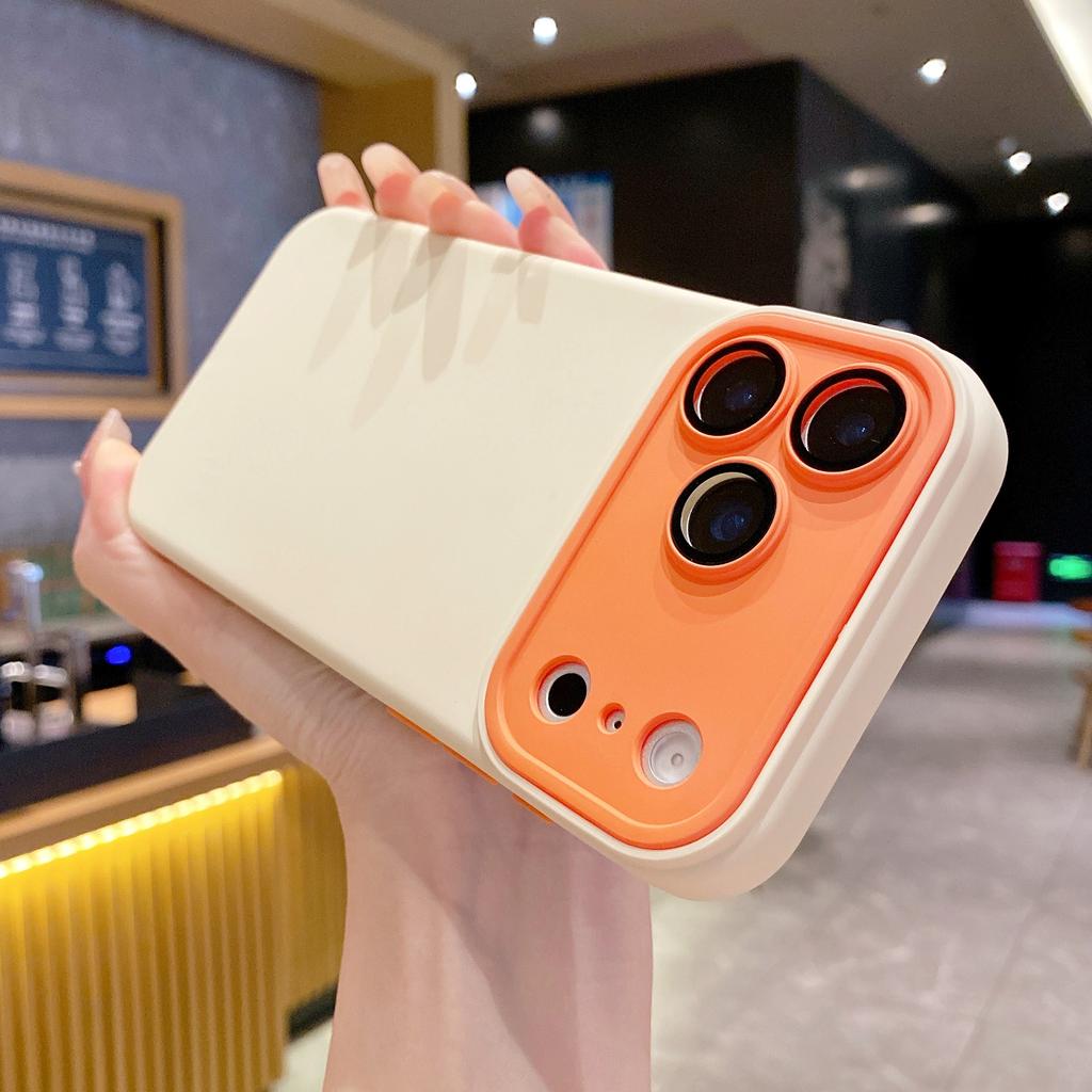 Чехол-защита с большим прозрачным окном и цветной линзой для iPhone 17 Air 16 15 14 Plus 13 12 11 Pro Max, силиконовый, мягкий, матовый