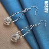 925 Sterling Silver Wrapped Piercing Earrings Fashionable Wedding Jewelry
