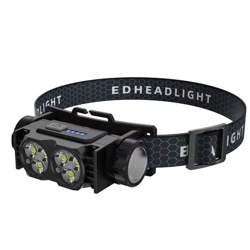 High Efficiency Rechargeable LED Headlamp with 6 Core System Super Bright Output Mere 109g Weight Ideal Mining Fishing Outdoor