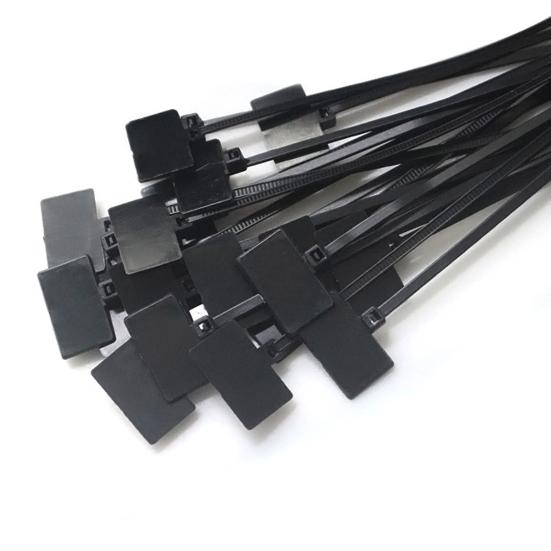 100 Pcs Nylon Marker Cable Zip Ties Self-Locking Zip Tags with Write On Cord Label for Electronics Network Ethernet Wire Organization