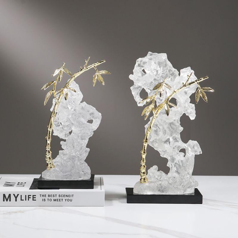 Роскошная подставка из черного кристалла из смолы, фигурки из камня Тайху, украшения для магазина, офисного стола, ремесла, декор для дома, настольная скульптура для комнаты