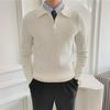 Men’s Korean Loose Fit Half-Zip Polo Sweater - Autumn/Winter 2024.