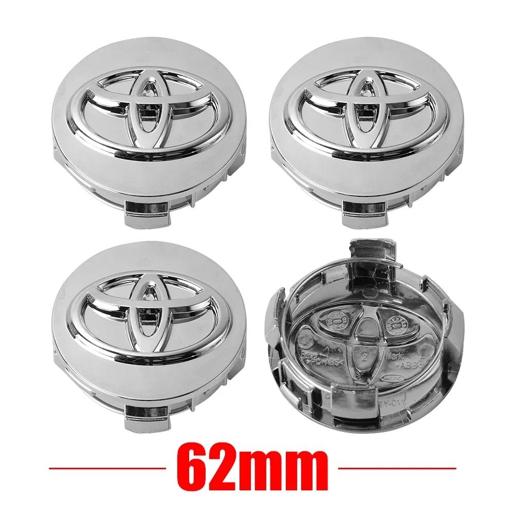 4Pcs Car Wheel Hub Center Cap Badge Decoration Cover 62mm Universal Fit for Toyota Prado Yaris Hilux Verso Fortuner Supra Cor