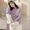 18 цветов, новая зимняя пижама, женская, корейская версия, с длинными рукавами, костюм для домашней одежды, свободная, большого размера, костюм из двух частей, можно носить на улице