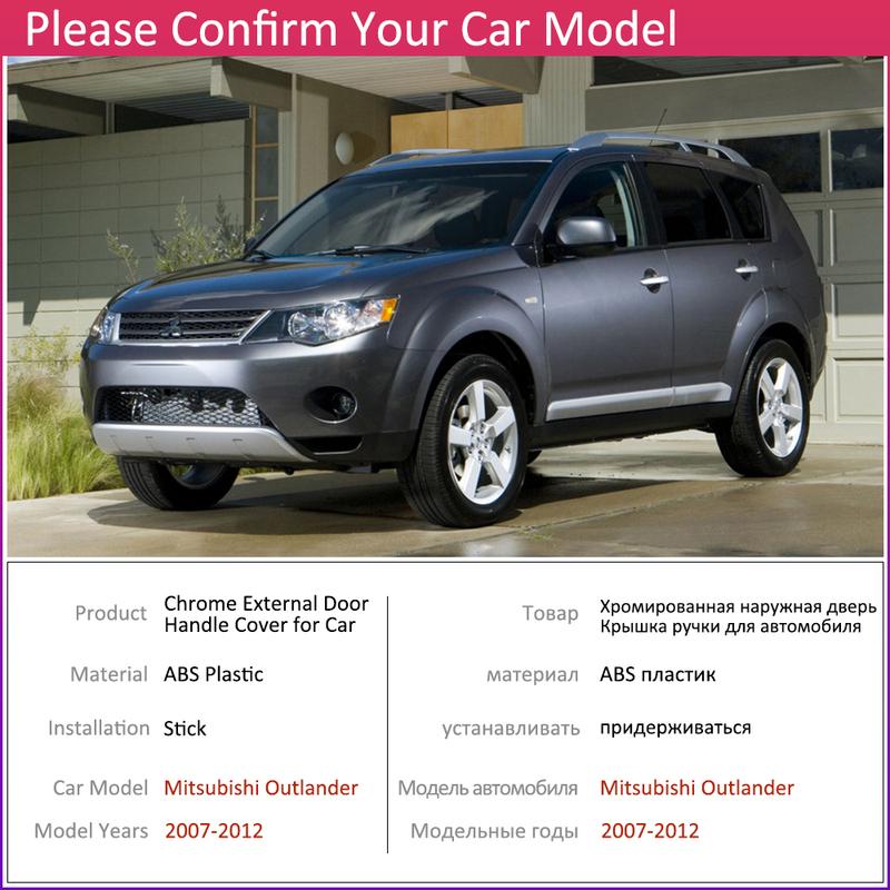 for Mitsubishi Outlander MK2 2007~2012 Chrome Exterior Door Handle Cover Car Accessories Stickers Trim Set 2008 2009 2010 2011