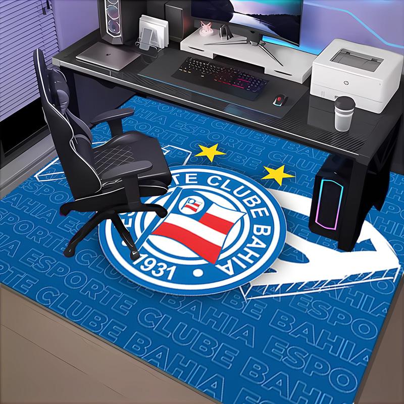 1PC Esporte Clube Bahia Crest Rug Game Carpet, Floor Mat for Bedroom Living Room Entryway Rug, Home Decor Idea Gift for Christmas birthday