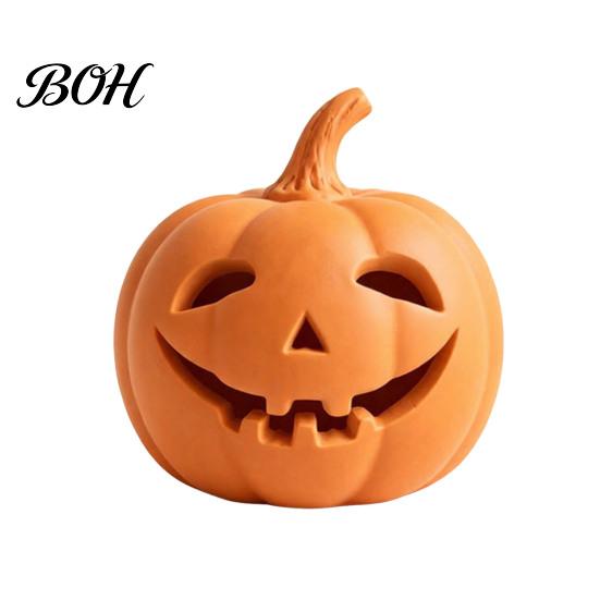 Small Pumpkin Statue Lantern Ornament, Resin Hollow Tabletop Figurine, Unique Holiday Gifts Decorative Table Centerpieces for Halloween And