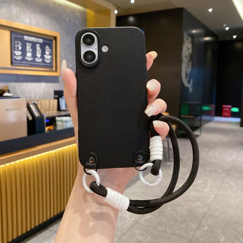 Цветной тонкий мягкий чехол для телефона iPhone 16 Plus 15 Pro Max 14 Pro 13 12 11 ремешок с ремешком матовый TPU противоударный защитный чехол для объектива