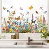Green Plants, Flowers, Butterfly Wall Stickers Window Stickers Glass Window Room Decoration Electrostatic Stickers