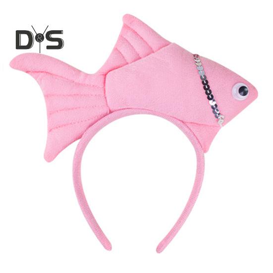 Goldfish Headband Fish Design Costume Hair Hoop Adjustable Headband Cosplay Props Party Dress Up Birthday Supplies