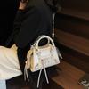 New High-end Fashion Rivet Bull Nose Locomotive Bag Portable Shoulder Crossbody Trendy Women's Bag