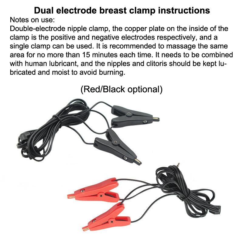 Electric Shock Nipple Clamps Breast Enlarger,Couple Sex Game BDSM Electrical Stimulator,EStim Labia Clips Clitoris Massage Toys