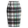 High-Waisted Women's Plaid Pencil Skirt - Knee-Length Wool Skirt for Autumn and Winter