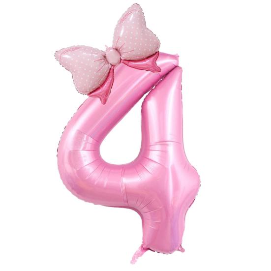 Набор воздушных шаров для вечеринки "Счастливый", 40 дюймов, номер, форма банта, воздушный шар из алюминиевой фольги с надувной соломинкой CLE