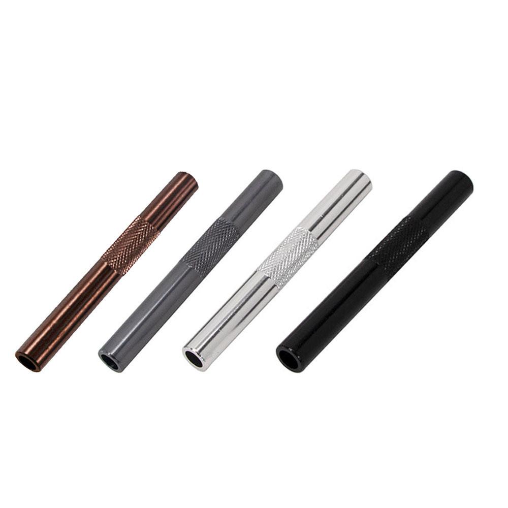 Stylish Metal Pipe In Cigarette Shape Portable And Durable Brown Color