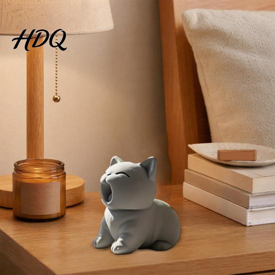 Кавайное Кот-Настольное Украшение 3D Печатная Фигурка Милый Кричащий Орнамент Креативный Чиби Котенок Статуэтка для Стола Скульптура Настольная для Домашнего Офиса Декор