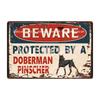 [ WellCraft ] Dog Beware Protected By A Borzoi Metal Sign Tin Poster Home Decor Bar Wall Art Painting 20*30 CM Sizer DB-12