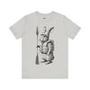 Engraving Style Rafting Rabbit T-Shirt/ Unisex Jersey Short Sleeve Tee