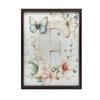 Letter "F" In Bloom - Decorative Poster Letter "F" In Bloom - Decorative Poster, 30X40 Cm, Dark Brown Wooden Frame, 230 Gsm Matte Paper