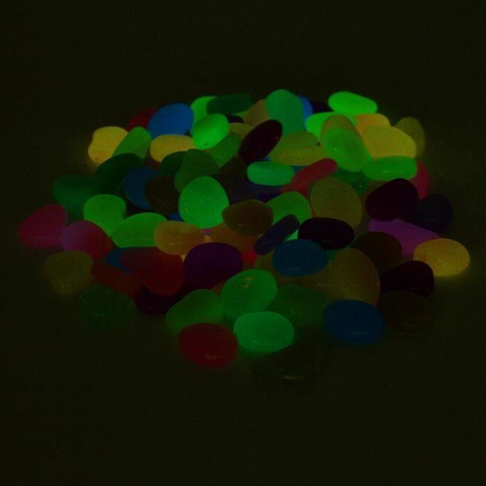 Galet Pierre Cailloux Lumineux - 100Pcs - Résine - 2x1.7x0.8cm - Fluorescent