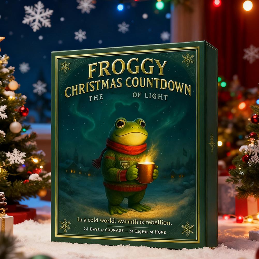Frog Advent Calendar 2025 with 24 Highland Frog Ornaments 24 Days Christmas Countdown Calendar Christmas Advent Calendar