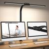 Hapfish 24W LED Clamp-on Desk Lamp, Wide Stand, Desk Lamp for Tabletop Use [Dual Light Source, Light Sensor, 5 Color Temperatures, 5 Dimmable Levels,