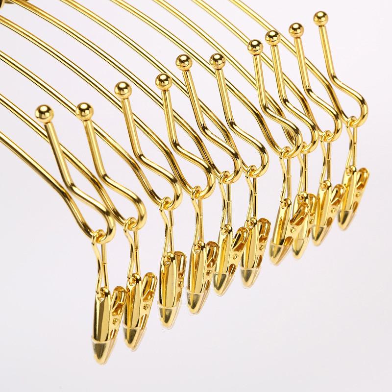 10PCS Gold Metal Hanger for Bra,Non-slip Underwear Clothes Hangers with Two Clips,Wardrobe Storage Organizer for Hanging Pants