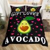 Avocado Bedding Set Full Queen Galaxy Comforter Cover for Kids Teen,Kawaii Fruit Duvet Cover Cartoon Tropical Food Bedroom Decor