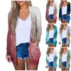 Women's Fashion Loose Casual Pocket Solid Color Long Sleeve Cardigan Jacket Tops