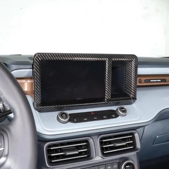 For -2024 Ford Maverick ABS Carbon Center Navigation Screen Frame Cover Trim