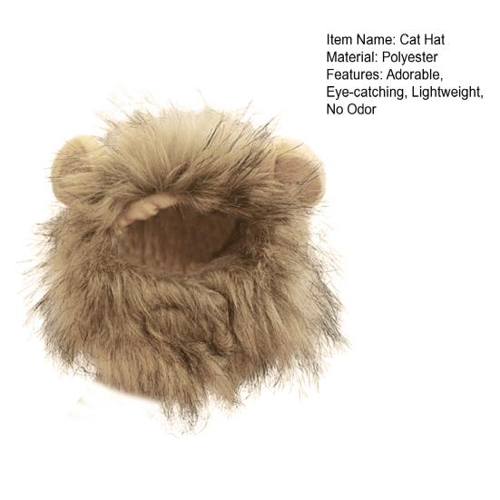 Cute Lion Style Dog Cat Hat Super Soft Breathable Friendly To Skin Lightweight Novelty Pet Hat Headwear Photography Prop