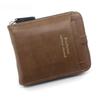 MenBense Men's Short Wallet with Zipper, Large Capacity, Multi-Card Slots, Coin Purse.