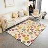 70S Groovy Flower Area Rug 3x5 for Bedside Living Room, Boho Rainbow Floral Rug for Kids Boys Girls Teens, Hippie Flowers Bohemian Daisy Car