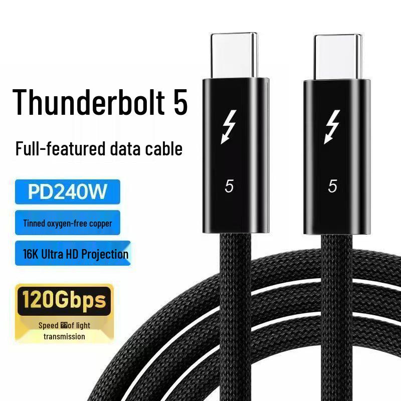 Кабель Thunderbolt 5 TYPE-C, Высокоскоростной 120 Гбит/с, Полнофункциональный, В наличии
