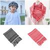 Soft Polyester Checkered Shemagh Scarf With Fringe Trim For Kids Various Outfit Arabic Shoulder Wrap For Boy Daily Wear