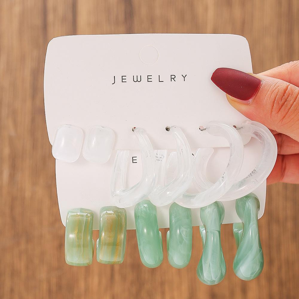 Spring and summer earrings women's design sense niche temperament earrings set multi-pair combination small fresh girl heart earrings