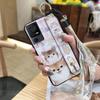 Cartoon Phone Holder Phone Case For TCL 40SE/T610K Wristband Waterproof Durable Soft Case Shockproof Anti-knock Cute