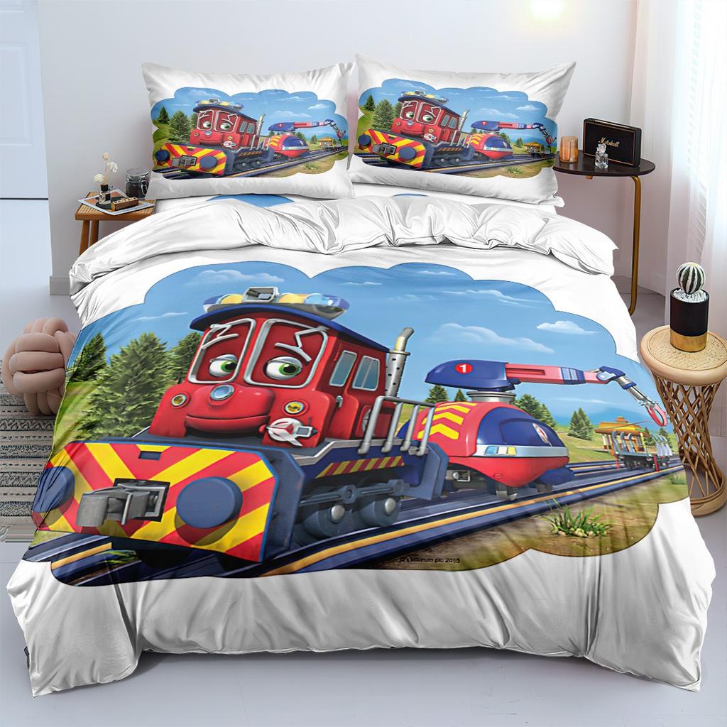 Пододеяльник Наволочка Мультяшный Поезд Комплект Постельного Белья Ферма Комплект Пододеяльника Взрослый Мальчик Девочка Украшение Спальни Детский Подарок на День Рождения