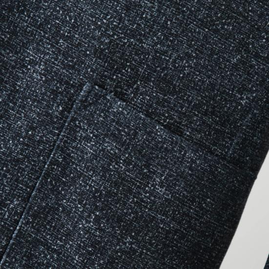 Men Suit Coat Business Coat Formal Lapel Plaid Print Long Sleeve Cardigan Double Buttons Patch Pockets Anti-wrinkle Groom Wedding Suit Jacket